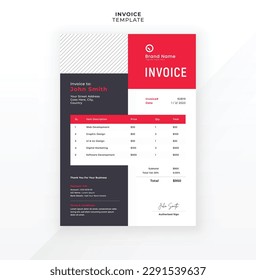 Modern creative invoice template design
