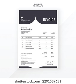 Modern creative invoice template design