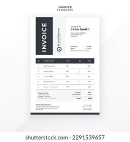 Modern creative invoice template design