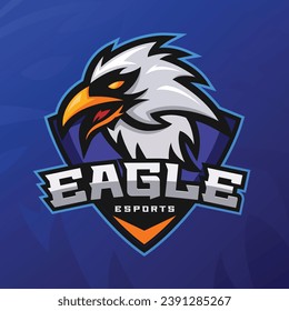 Modern and Creative Isolated Esports Eagle Badge Logo Vector for Sports Team Gaming League or Tournament