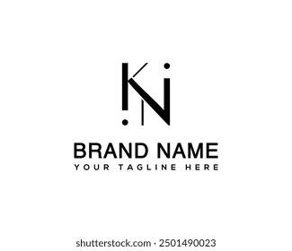 Modern and creative kn letter logo concept. Elegant and minimal vector logo emblem. 
