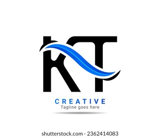Modern creative KT logo design and template. Professional KT letter logo design brand identity