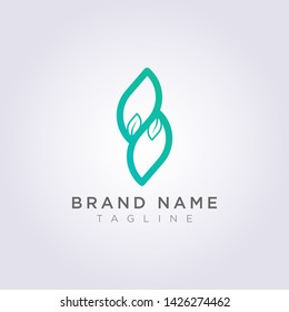 Modern and creative leaf line logo icon design.