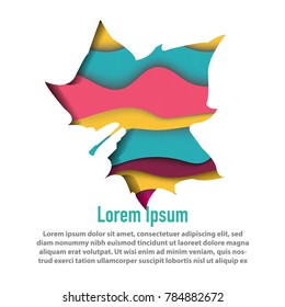 modern creative leaf plant shape with papercut layer design template for logo, banner, book cover, etc