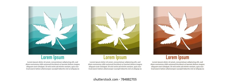 modern creative leaf plant shape with papercut layer design template for logo, banner, book cover, etc