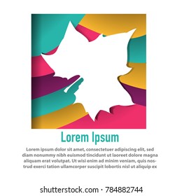 modern creative leaf plant shape with papercut layer design template for logo, banner, book cover, etc