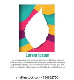 modern creative leaf plant shape with papercut layer design template for logo, banner, book cover, etc