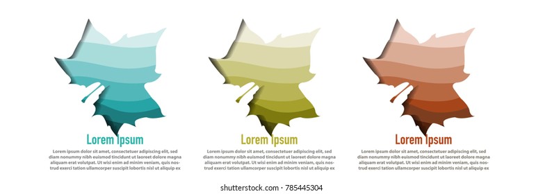 modern creative leaf plant shape with papercut layer design template for logo, banner, book cover, etc