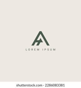 Modern creative Letter AH HA logo icon design template elements.