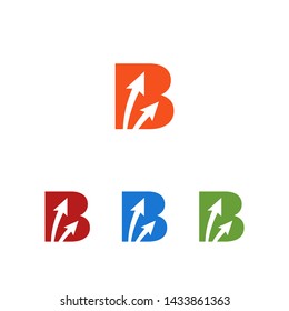 Modern Creative Letter B Logo Icon Symbol Design with Arrows or Two Arrow Template for Business or Company