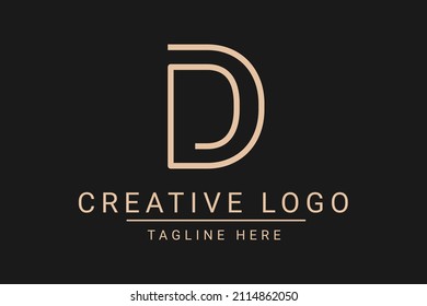 Diseño de logotipo vectorial D de letra creativa moderna. Icono de base inicial en monograma minimalista D Luxury. D iniciales basadas en plantilla y letras en vector.