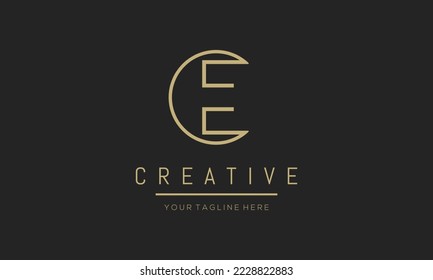 Modern creative letter E vector logo design. Minimalist E stylish monogram initial based icon.