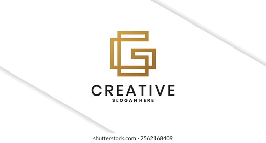 Modern creative letter G vector logo design with linear style