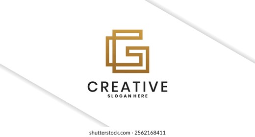 Modern creative letter G vector logo design with linear style