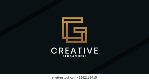 Modern creative letter G vector logo design with linear style