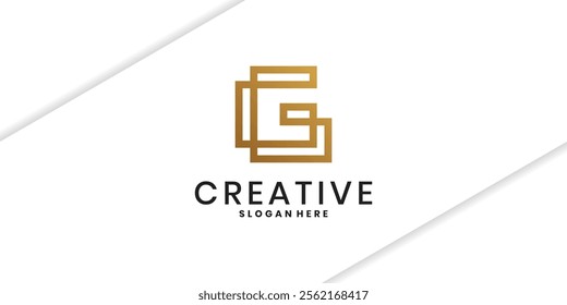 Modern creative letter G vector logo design with linear style