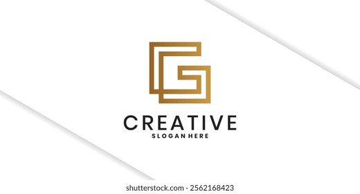 Modern creative letter G vector logo design with linear style