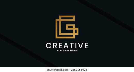 Modern creative letter G vector logo design with linear style