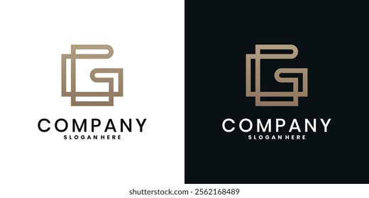 Modern creative letter G vector logo design with linear style