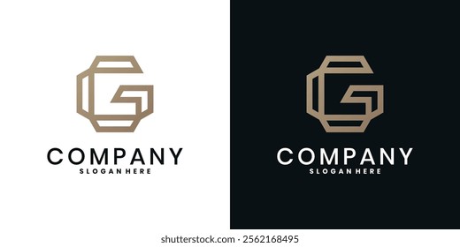 Modern creative letter G vector logo design with linear style