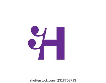 Modern creative Letter H logo with musical note design icon design template elements vector design .