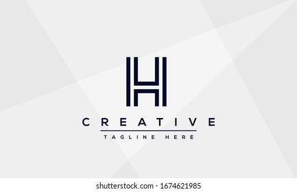 Diseño moderno y creativo del logo vectorial H. Icono minimalista basado en monograma inicial.