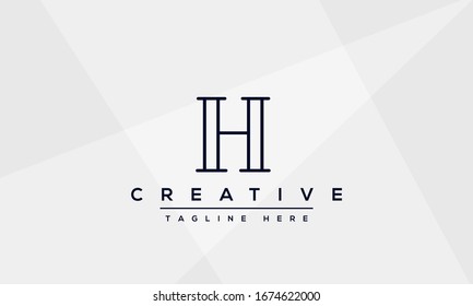 Modern creative letter H vector logo design. Minimalist H stylish monogram initial based icon.