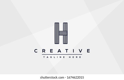 Modern creative letter H vector logo design. Minimalist H stylish monogram initial based icon.