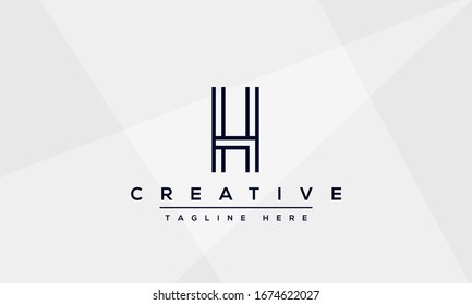 Diseño moderno y creativo del logo vectorial H. Icono minimalista basado en monograma inicial.