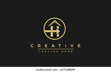 Modern creative letter H vector logo design. Minimalist H stylish monogram initial based icon.