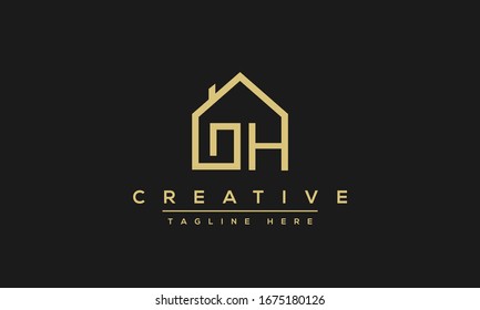 Modern creative letter H vector logo design. Minimalist H stylish monogram initial based icon.