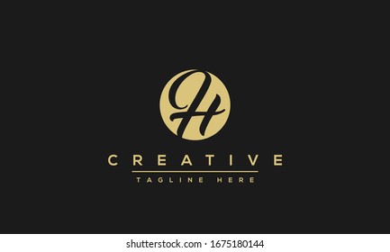 Diseño moderno y creativo del logo vectorial H. Icono minimalista basado en monograma inicial.