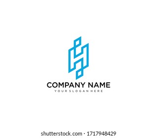 Diseño moderno y creativo del logo vectorial H. Icono minimalista basado en monograma inicial.