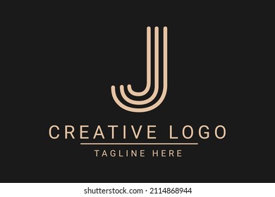 Modern creative letter J vector logo design. Minimalist J Luxury monogram initial based icon. J initials based Template and Letters in vector.