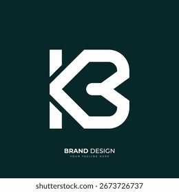 Moderner kreativer Buchstabe K B minimales Monogramm Logo-Design, perfekt für Branding, Business, Luxus und Identität.