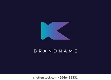 Plantilla de Vector de diseño de logotipo de letra K moderna y creativa.