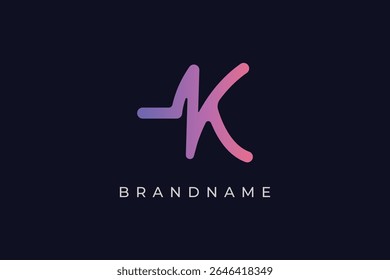 Plantilla de Vector de diseño de logotipo de letra K moderna y creativa.