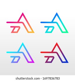 Modern and Creative Letter A Logo Icon Intro design vector template.Typeface. Colorful Alphabet collection. Type Characters Logotype symbols.