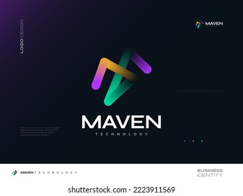 Modern and Creative Letter M Logo Design in Colorful Gradient Style. Suitable for Business and Technology Logo