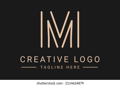 Modern creative letter M vector logo design. Minimalist M Luxury monogram initial based icon. M initials based Template and Letters in vector.