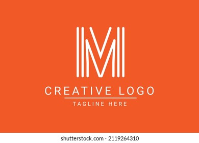 Diseño moderno de la letra creativa del logotipo del vector M. Mínimalista M Luxury monocasco icono de base inicial. M iniciales basadas en plantilla y letras en vector.