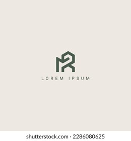 Modern creative Letter MR RM logo icon design template elements.