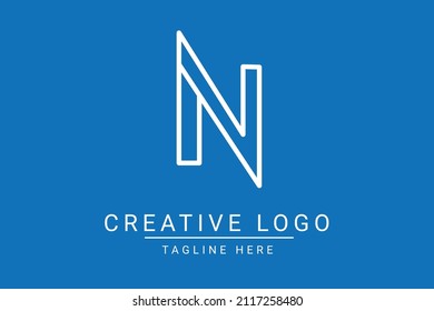 Modern creative letter N vector logo design. Minimalist N Luxury monogram initial based icon. N initials based Template and Letters in vector.