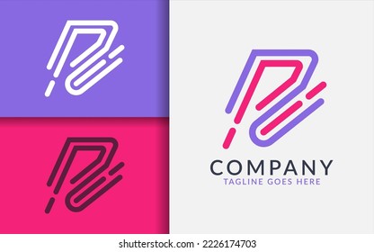 Diseño del logotipo combinado de letras creativas P y R. Ilustración De Logotipo De Estilo Monograma.