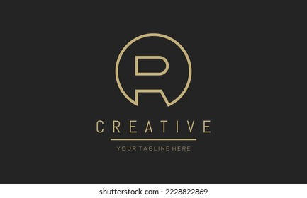 Modern creative letter R vector logo design. Minimalist R stylish monogram initial based icon.