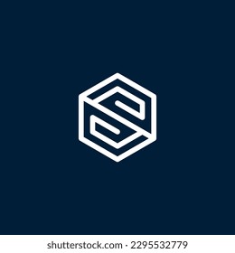 Modern creative letter S logotype. Abstract hexagon logo.	