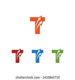 Modern Creative Letter T Logo Icon Symbol Design with Arrows or Two Arrow Template for Business or Company