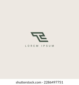 Modern creative letter TE ET logo icon design template elements.