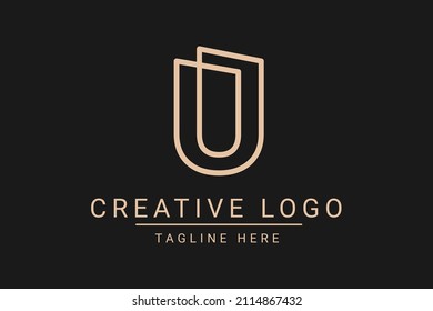 Modern creative letter U vector logo design. Minimalist U Luxury monogram initial based icon. U initials based Template and Letters in vector.