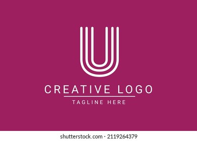 Modern creative letter U vector logo design. Minimalist U Luxury monogram initial based icon. U initials based Template and Letters in vector.